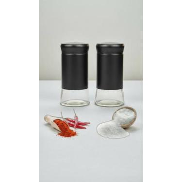 Imagem de Conjunto Saleiro e Pimenteiro Vidro Inox - Congratulations Store