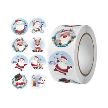 Imagem de Adesivos Redondos De Natal De 1 Polegada, 500 Unidades, Etiquetas De F