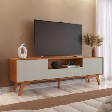 Imagem de Rack para TV até 75 Polegadas 100% MDF 180cm Pés em Madeira Maciça Are