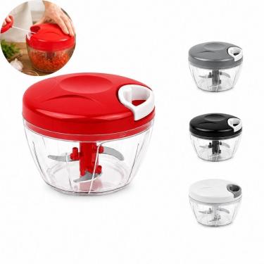 Imagem de Processador Manual de Alimentos Mini 500ML Triturar e Picar Plástico PS Acionamento por Corda Cozinha Portátil Yeet