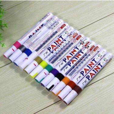 Imagem de Caneta Pintar Permanente Paint Marker Kit C/12 Pneu Óculos - Terceiros