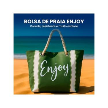 Imagem de Kit Praia Completo Bolsa + Necessaire + Manta Estampa Enjoy - Compra R