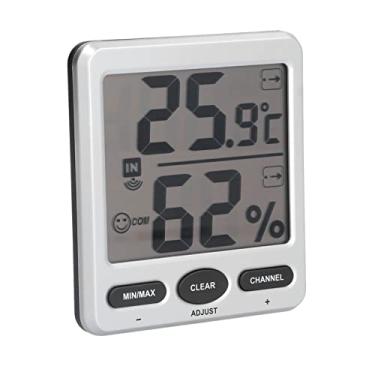Imagem de Termômetro digital Higrômetro, simples de usar fácil de ler Medidor de temperatura de umidade de tela grande para quarto de bebê para ambientes internos e externos(TS-WS-07-C1)