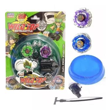 4 Peão Tornado Compatível Beyblade Wild Top Arena Vermelho