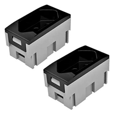 Imagem de Kit 2 Blocos Módulos Tomada 3P+T Pezzi Dutotec QTmov (20A + INTERRUPTOR, Preto)