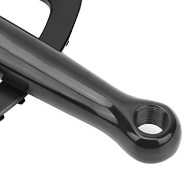 Imagem de Pedaleira de bicicleta, pedivela de liga de alumínio de bicicleta de velocidade única com roda de corrente única para bicicleta para bicicleta(Preto)