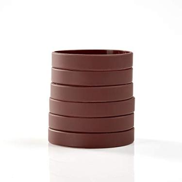 Imagem de BRANDWINLITE Pacote com 6 unidades/pacote com 12 unidades/pacote de pulseiras de silicone em branco de cores únicas, 6pcs/Brown, Adult/8“