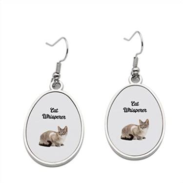 Imagem de Brinco Cat Whisperer - Brincos com pingente de gato para meninas - Presente de festa de aniversário dos namorados, Metal, Sem pedras preciosas