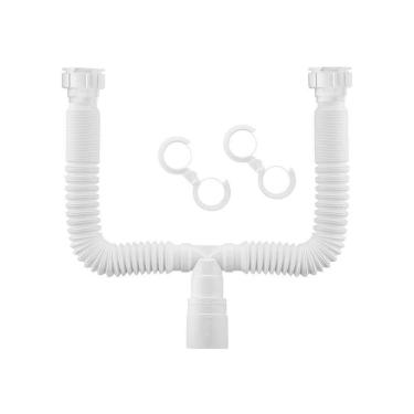 Imagem de Sifão Duplo Sanfonado Extensível Docol 1231826 72cm Branco Universal