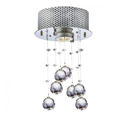 Imagem de Plafon de Cristal Nilo Redondo 1 Lâmpada Bronzearte Transparente