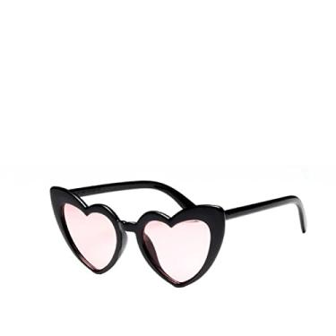 Imagem de Óculos de sol de coração feminino designer óculos de sol bonito sexy retrô olho de gato vintage óculos de sol rosa feminino proteção uv400, f preto vermelho, china
