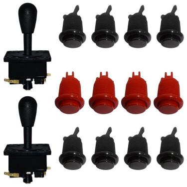 Imagem de Kit Arcade Fliperama Com 20 Botões E 2 Comandos Electromatic