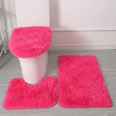 Imagem de 30 estilos 3 peças de pelúcia tampa de vaso sanitário conjunto tapete antiderrapante antiestático macio para banheiro tapetes de chão resistentes ao desgaste, 29
