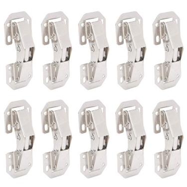 Imagem de Dobradiças de armário de 10 peças, dobradiças de porta de armário em forma de ponte sem furo para suprimentos de móveis (3,94)