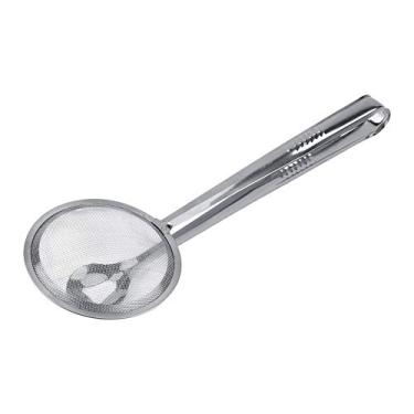 Imagem de Coador de aço inoxidável para drenar óleo para alimentos fritos com clipe para fritar, escumador de óleo, clipe para alimentos, pinça, filtro, malha