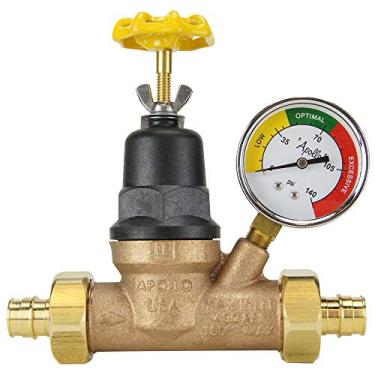 Imagem de Apollo Valves EPXPRV34WG Regulador de pressão de água com medidor, bronze