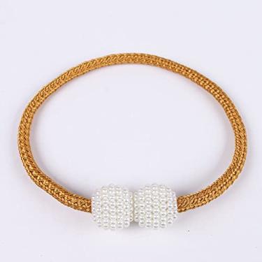 Imagem de Cinta de cortina de corda grossa com fivela de pérola, sem instalação, cortina de corda de cortina, acessórios de fivela magnética, tiebacks de cortina, T10, 1 pcs