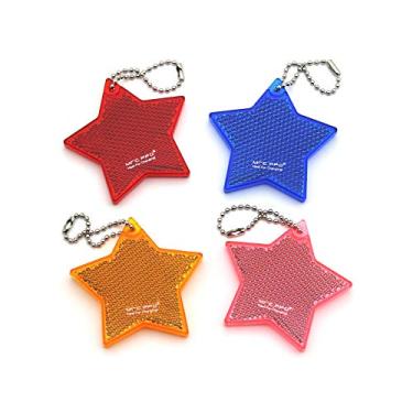 Imagem de Refletor de chaveiro com pingente estiloso para carrinhos de bebê, para decoração de festa de Halloween de Natal – Estrelas – 4 peças