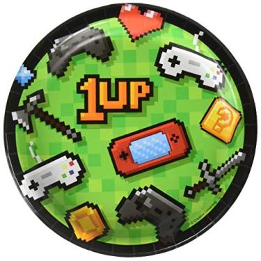 Imagem de Placa de festa para videogame Creative Converting 336034, 17,78 cm, multicolorida