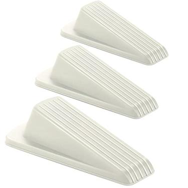 Imagem de Crosize Pacote com 3 batentes de porta de borracha para piso, cunha de batente de porta para portas resistentes, branco