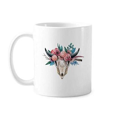 Imagem de Ovelha Osso Rosa Ilustração Caneca Animal Cerâmica Café Porcelana Utensílios de Mesa