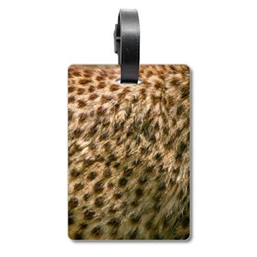 Imagem de Etiqueta de bagagem com design abstrato de penas de leopardo e etiqueta de bagagem, Multicolorido.