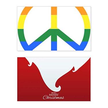 Imagem de Rainbow Gay Lésbica Anti Guerra LGBT Feriado Feliz Natal Cartão de Parabéns Mensagem de Carta de Natal