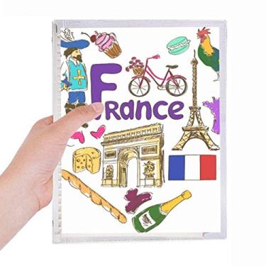 Imagem de Caderno de papelaria recarregável com a bandeira nacional da França Love Heart Landscap