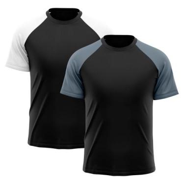 Imagem de Kit 2 Camisetas Masculina Raglan Dry Fit Proteção Solar Uv - Whats Wea