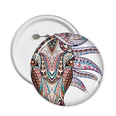 Imagem de Broche de design de cavalo colorido estilo mosaico com emblema de botão para decoração 5 peças