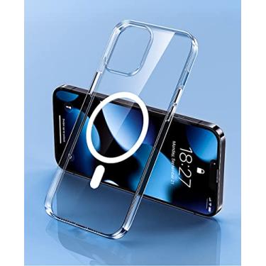 Imagem de Capa de carregador magnético sem fio de chapeamento fashion para iphone 14 13 12 11 pro xs max x xr 7 8 plus capa transparente de silicone transparente, para iphone 13pro max