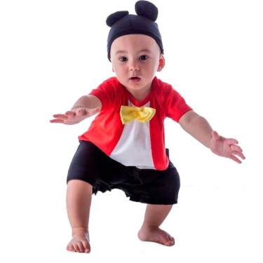Imagem de Fantasia Luxo Ratinho Mickey Baby c/ ToucaTam:3/18 Meses