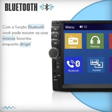 Imagem de Central Multimídia Universal Mp5 2 Din com Espelhamento Usb Dvd Bluetooth