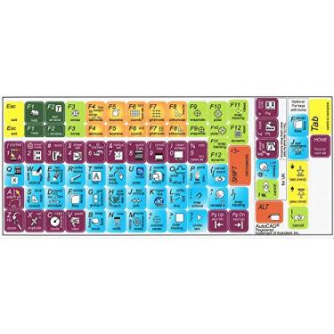 Imagem de AUTODESK AUTOCAD Adesivos de teclado laminados (11,5 x 13 mm) - Online-Welcome - Vinil Fosco - Minimalista - Adesivos de teclado