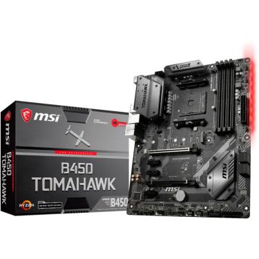 Placa Mãe MSI (Socket AM4) USB 3.1 Gen AMD  com Luz LED -B450 TOMAHAWK 