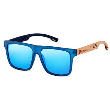 Imagem de Óculos de Sol Masculino Quadrado HU WOOD Polarizado com Proteção UV400 Óculos Unissex (C4)
