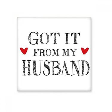 Imagem de Got It from My Husband Azulejo de cerâmica brilhante decalque de pedra adornada tijolo vitrificado