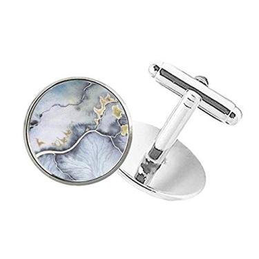 Imagem de DIYthinker Abotoaduras de pressão de botão redondo com sombreamento em aquarela abstrata de tinta