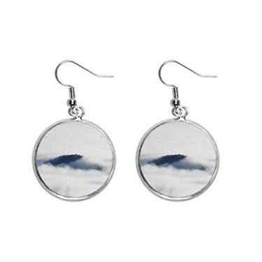 Imagem de Clouds Fog Sky Mountain Nature Forest Ear Pendente Prata Drop Brinco Feminino