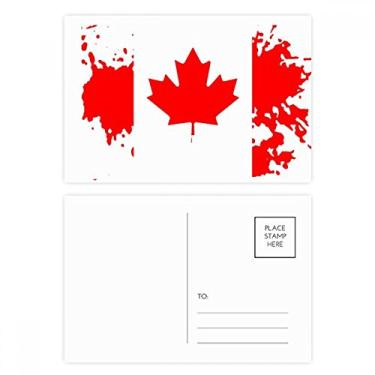 Imagem de Conjunto de cartão postal de aniversário com bandeira e folha de bordo do do Canadá