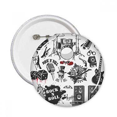 Imagem de Combinação de instrumentos musicais, padrões ilustrados, broches, decoração de roupas, 5 peças, presente