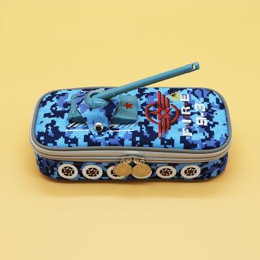Imagem de Tanque camuflagem estojo para lápis caixa de papelaria de estudante de escola primária_Azul