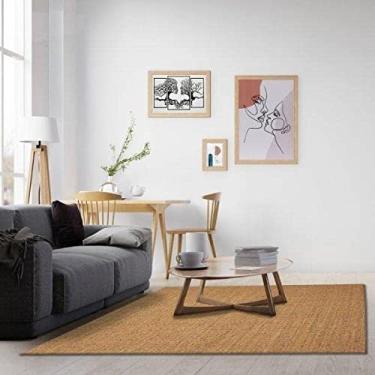 Imagem de Tap Sisal Cl Liso para Sala de Estar 2,50mx3,50m Apaeb Ferrugem Mesclado