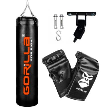 Imagem de Saco De Pancada 180 Cm + Luva + Suporte Teto - Gorilla Cor:vermelho;Tamanho:180 cm;Gênero:unissex-Unissex