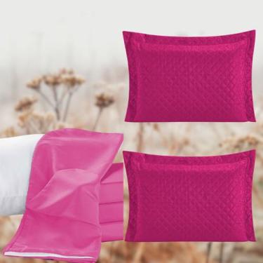 Imagem de Kit De Fronha Travesseiro Corpo E Porta Travesseiro 3 Peças Pink - Pas