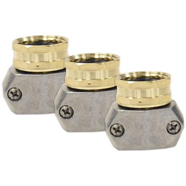 Imagem de Reparo de mangueira de jardim Gilmour 312GARP de lat o e zinco f mea | Serve para mangueiras de 5/8 e 3/4 polegadas