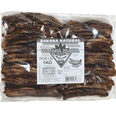 Imagem de Banana Passa 1Kg Natural Desidratada Seca Sem Açúcar Sem Glúten Sem Conservantes (Pacote Único)