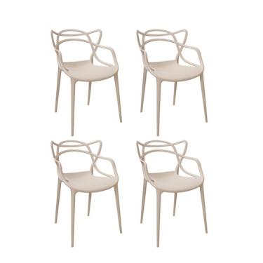 Imagem de Kit 4 Cadeiras Aviv Fendi Polipropileno 83x51x56cm Fratini