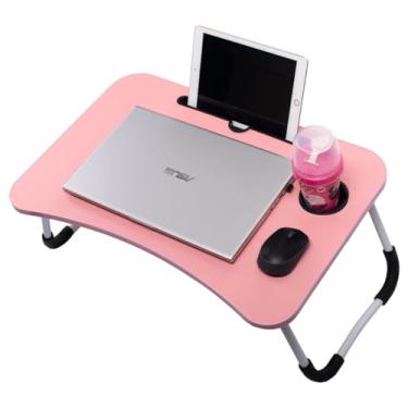 Imagem de Mesa Portátil Dobrável P/Notebook Cama Home Office Escritório Refeição/Rosa