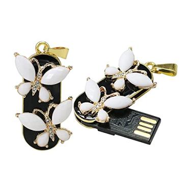 Imagem de Pen Drive USB em forma de colar de 128 GB, pen drives USB 2.0, disco USB 2.0, pen drive, armazenamento de data, pendrive, pen drive USB (borboleta)
